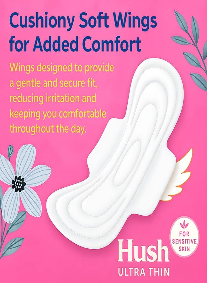 Hush Ultrathin Sanitary Pads | 320mm | Super Absorption | Large Wings | Odour Lock | Comfortable & Long-Lasting Protection | Pack of 8 | XXL | 48 Sanitary Pads - Image 4